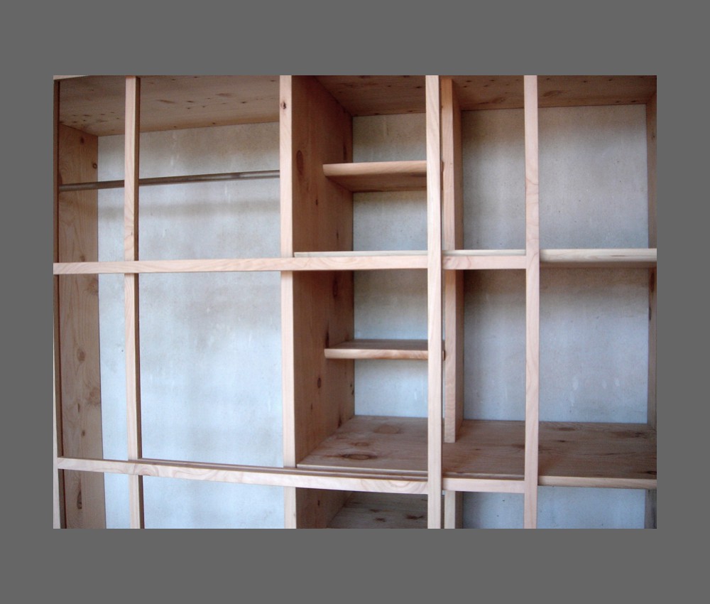 built-in cupboard without sliding door glass