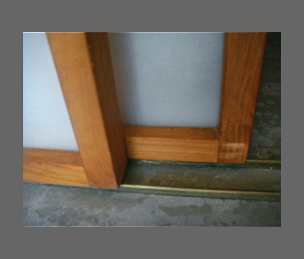 detail brass rail of sliding doors