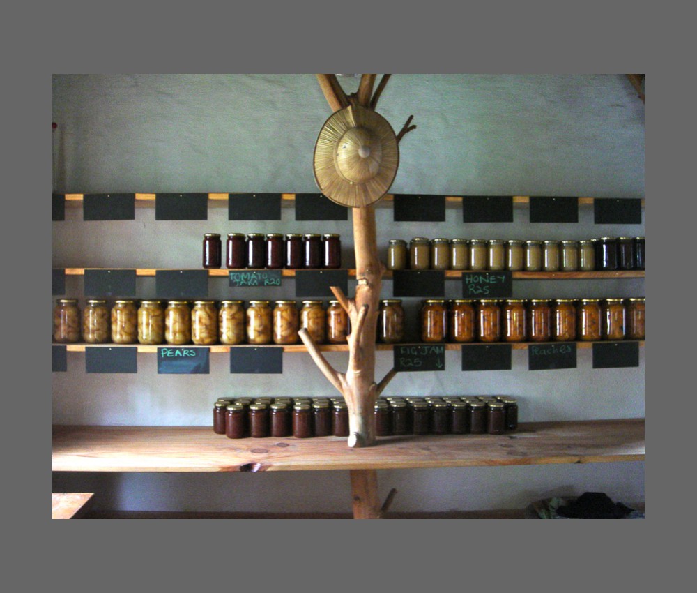 detail shelves for homemade preserves